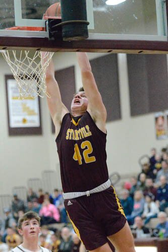 Will Tschetter is above the rim for another slam dunk.