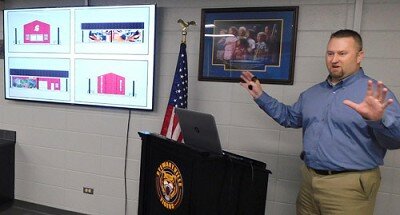 Matt Mohs, president of the Stewartville-Racine Diamond Club, shared a PowerPoint presentation with the Stewartville School Board last week, highlighting the Diamond Club’s plan to build a new concession stand west of the varsity and junior varsity baseball fields near Stewartville High School. Near the end of the meeting, the School Board approved a $150,000 expenditure to help pay for the new stand.