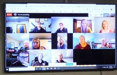 Mindful of the guidelines for the coronavirus (COVID-19) pandemic, the Stewartville School Board held a virtual meeting on Monday evening, April 27 to communicate with other School Board members and school officials who logged on to the meeting from their devices at home.