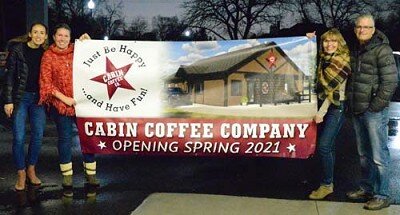 The owners and managers of the new Cabin Coffee, Stewartville, plan to break ground this week with hopes to open the nearly 2,000 square-foot shop in April 2021. The owners and managers include, from left, Leigh Dzubay, Hannah Lechner, Robin Splittstoesser and Kevin Splittstoesser.