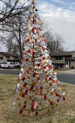 Many passersby have admired Michael Blazing’s unique Christmas tree along Eighth Avenue Northeast.
