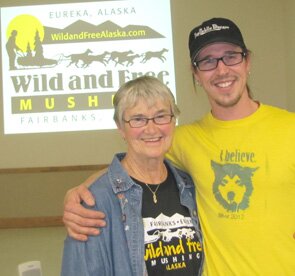 Brent Sass, who won the 2022 Iditarod Trail Sled Dog Race, hugs Millie Petersen, his grandmother, at the Stewartville Civic Center in October 2011. Sass, during his visit to Stewartville, spoke to a large Civic Center audience, saying training, breeding and racing Alaskan huskies is his dream come true.